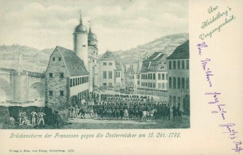 Postcard Heidelberg Bridge Tower of the French... 1898 (No.759)