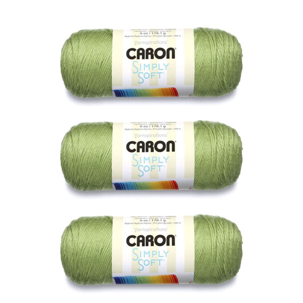 Simply Soft Pistachio Yarn - 3 Pack of 170g/6oz - Acrylic - 4 Medium (Worsted...