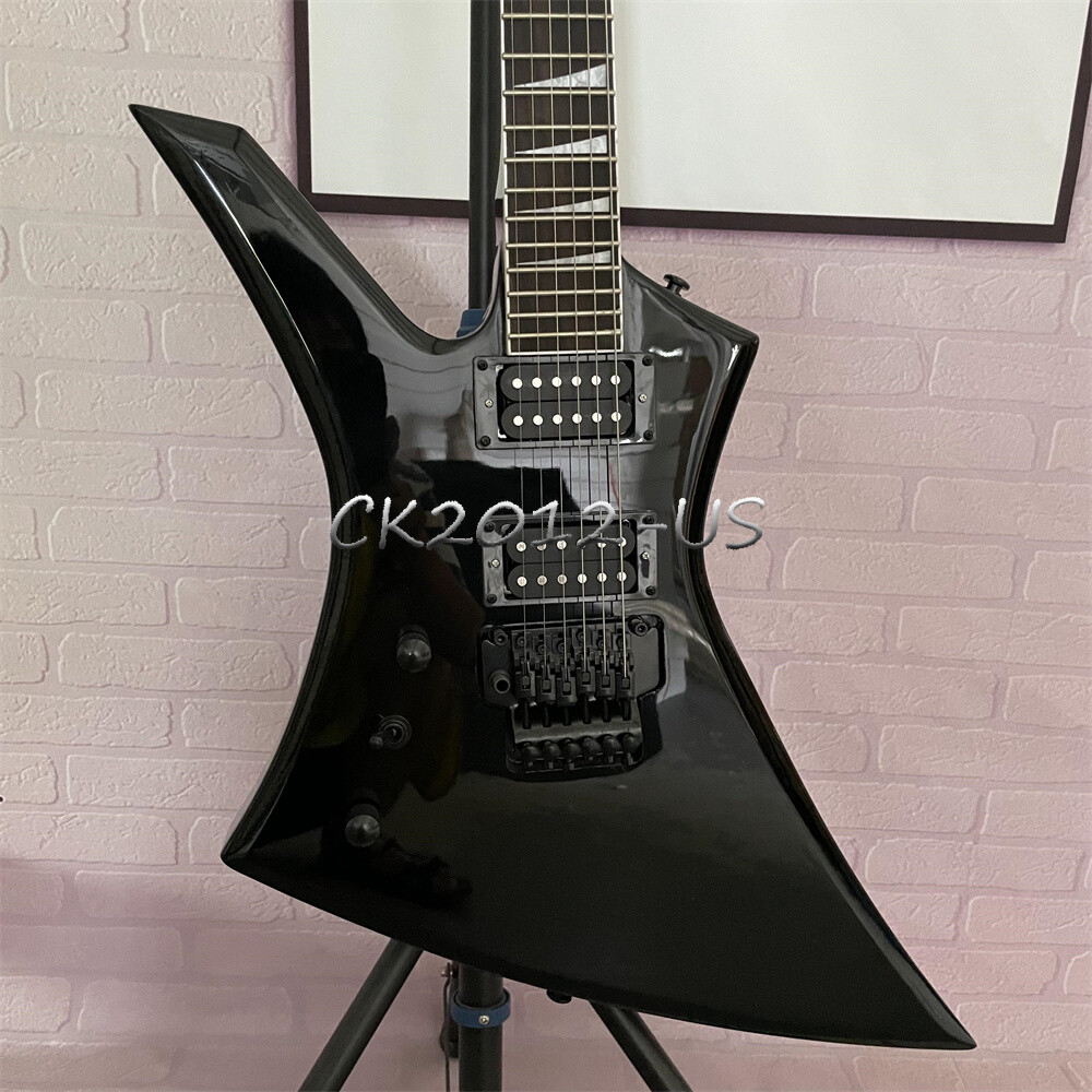 Left Handed KE2 Kelly 24Fret Electric Guitar Gloss Black Floyd Rose HH Pickup
