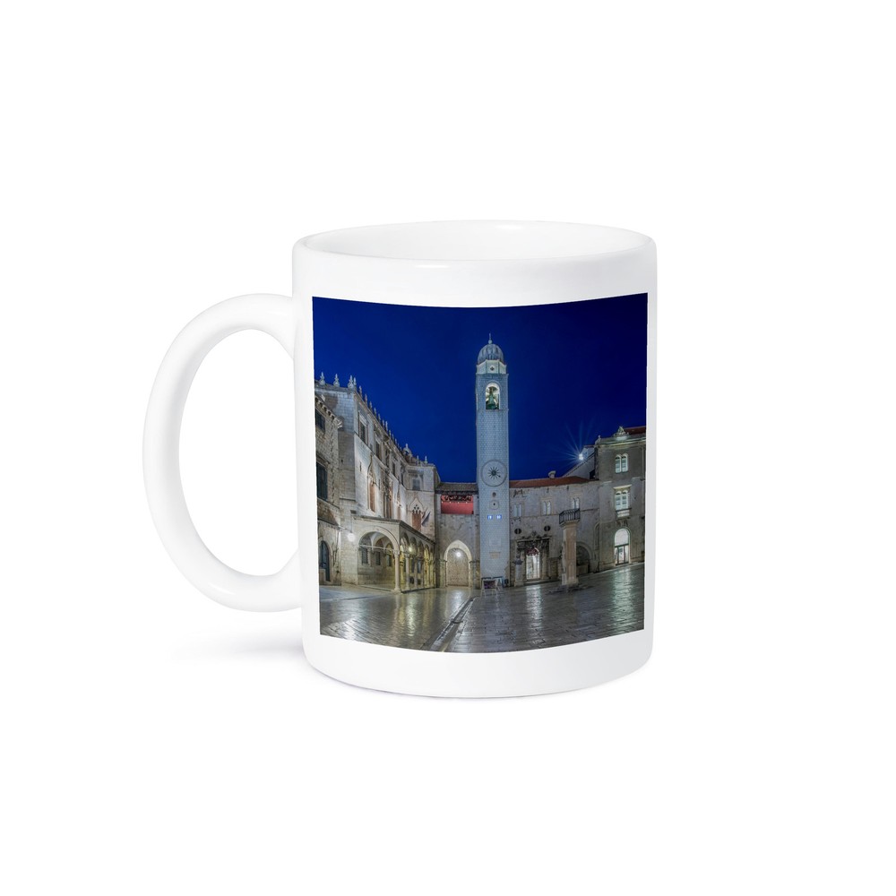 Croatia Dubrovnik Stradun Bell Tower Dawn Ceramic Mug