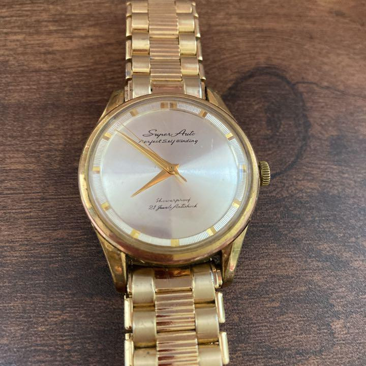 ORIENT SUPER AUTO 21 Jewels Men's Automatic Round Gold W36mm 1960's Rare Analog