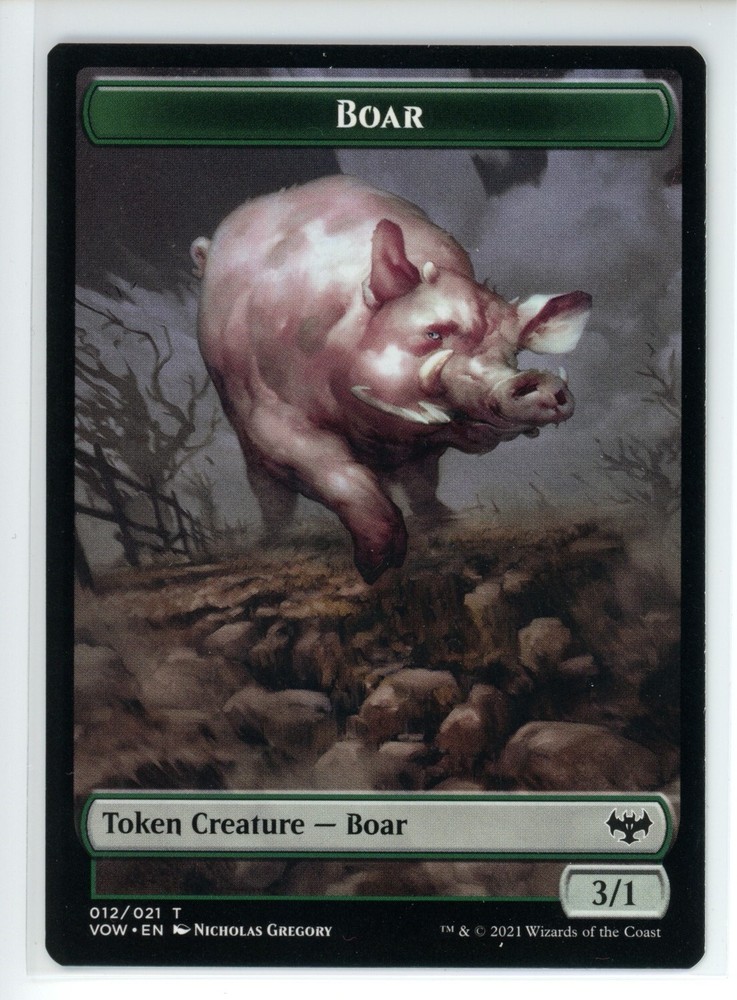 BOAR TOKEN Crimson Vow MTG VOW NM+ Near Mint Condition #12