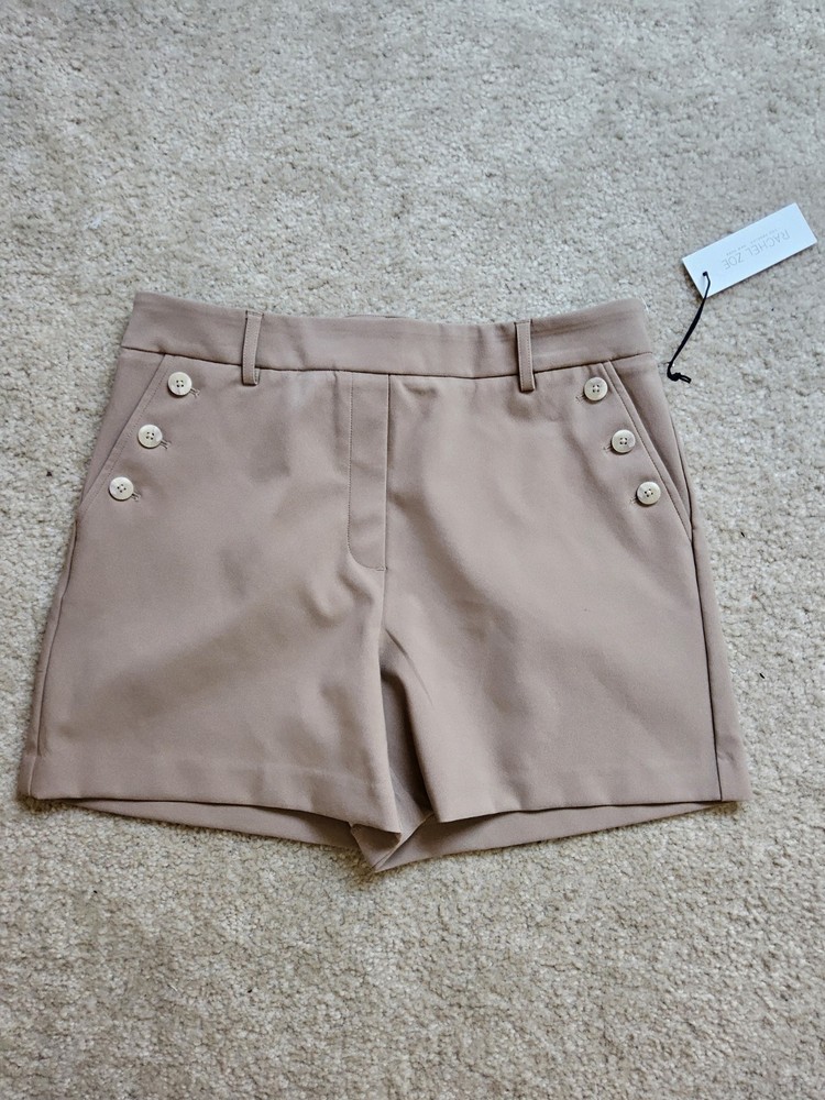 Rachel Zoe Tan Button Shorts Sz L