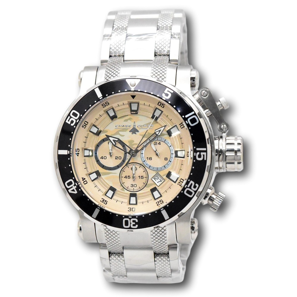 Chase Durer Invicta Mens 52mm Tan Camo Chronograph Watch CDW-0187