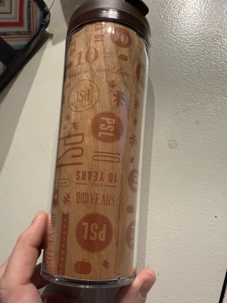 Starbucks Pumpkin Spice Latte 10th Anniversary PSL Coffee Travel Mug 2013 16 oz