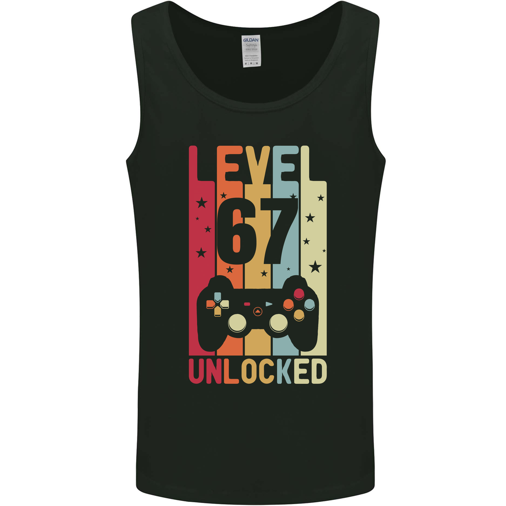 67th Birthday 67 Year Old Level Up Gaming Mens Vest Tank Top