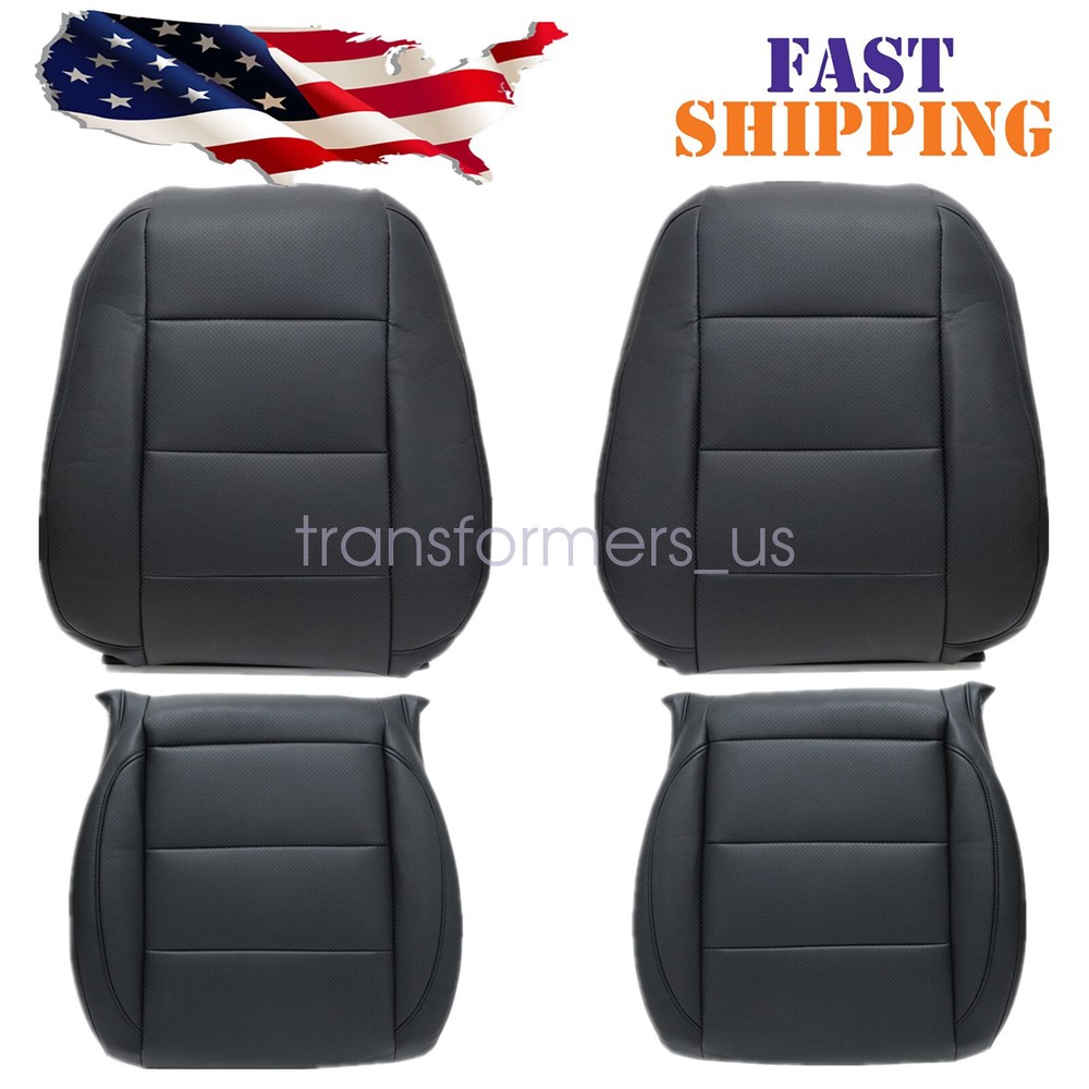 For 2006-2010 Volkswagen Jetta Driver & Passenger Side Leather Seat Cover Black