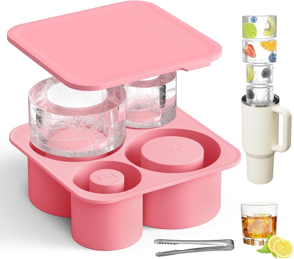 Ice Cube Tray Mold for Stanley Cup 40oz 30oz 20oz 14oz Tumbler Accessories Pink