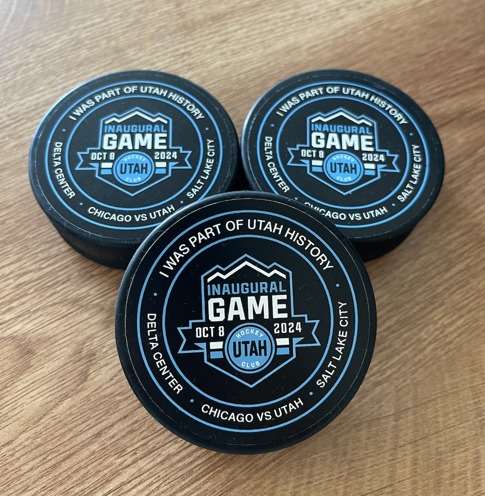 Utah Hockey Club Inaugural Game Puck 10/8/24 vs. Blackhawks RARE