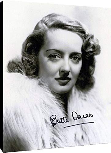 Floating Canvas Wall Art: Bette Davis Portrait Autograph Print