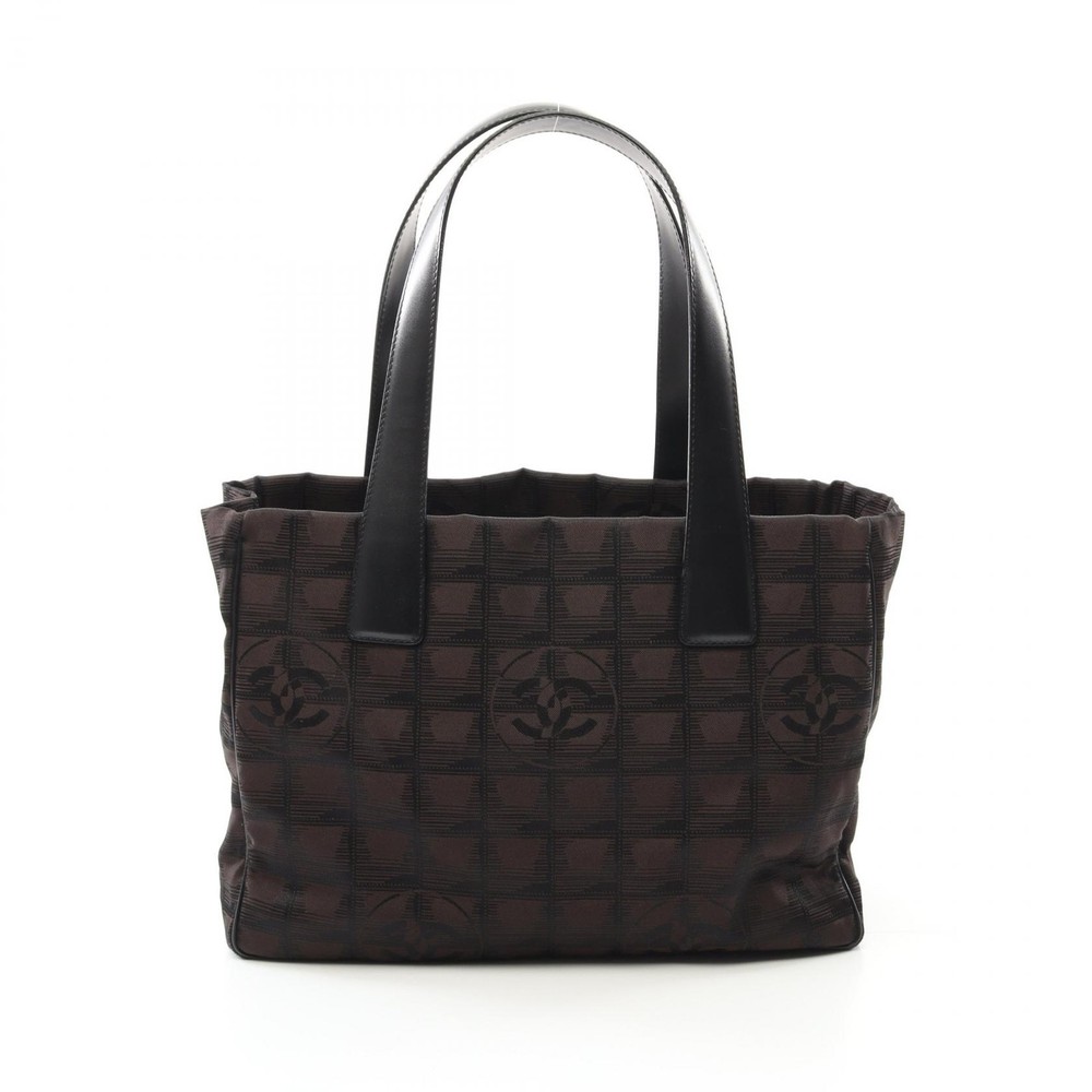 Chanel Travel Line PM Tote Bag Leather Nylon Canvas Preowned 2025