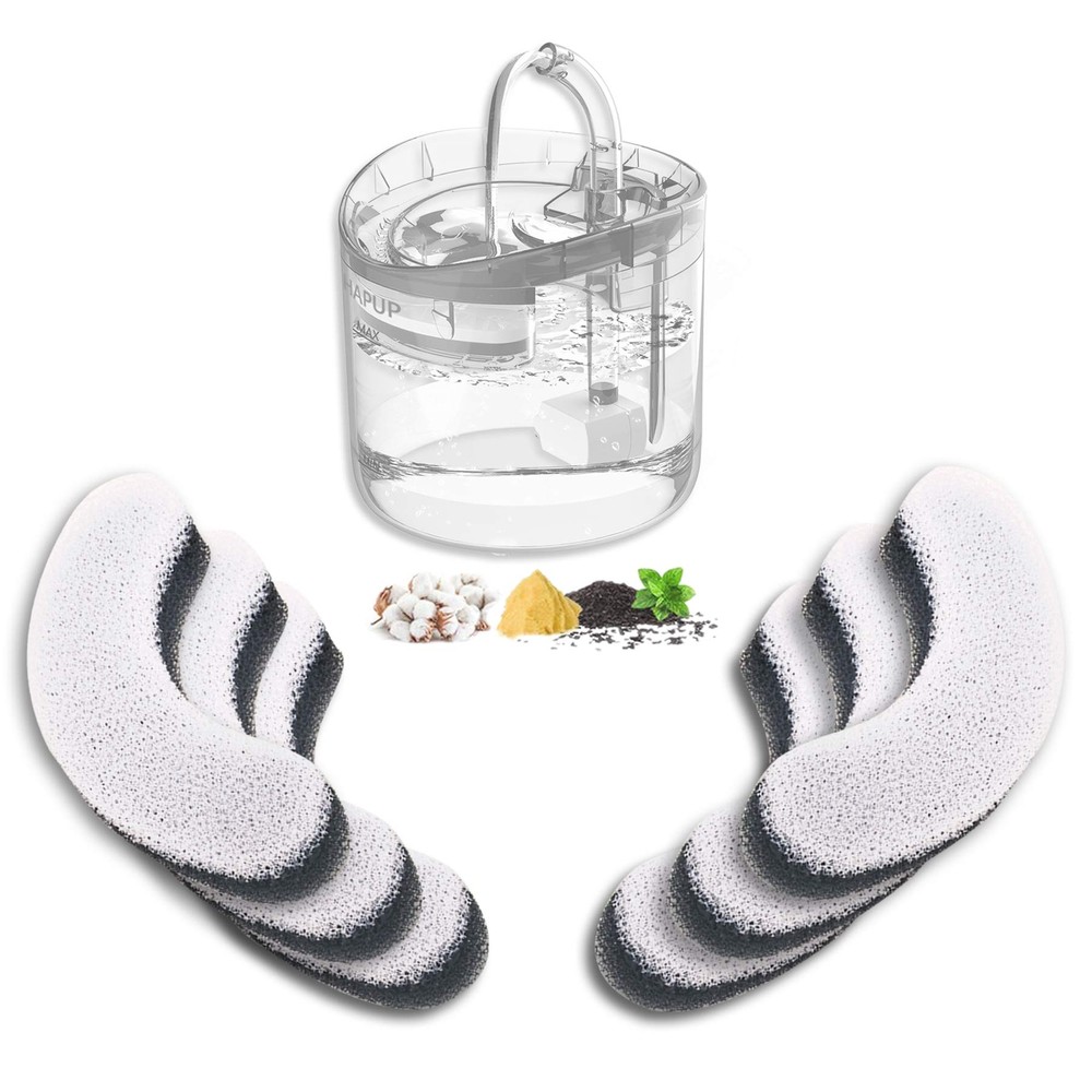 6pcs Arc-Shaped Washable Cat Water Fountain Filters for Pets