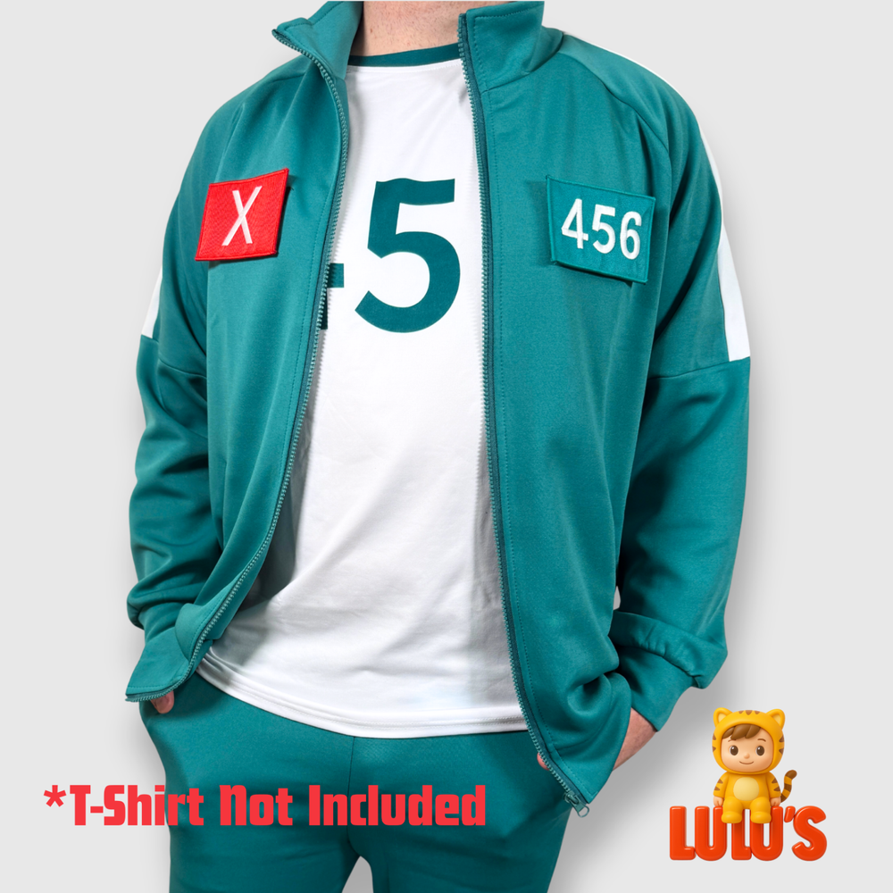 Green Tracksuit with Removable Number Patches Unisex Cosplay Outfit