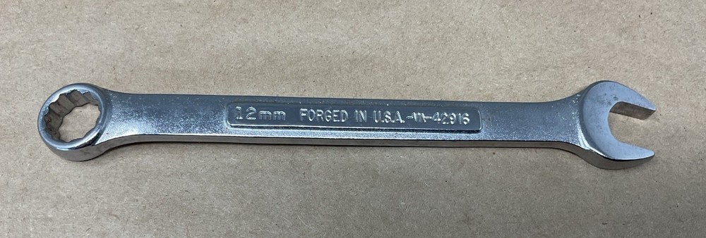 Vintage Craftsman No.-VA- 42916 = 12mm 12 Point Combination Wrench Made in USA