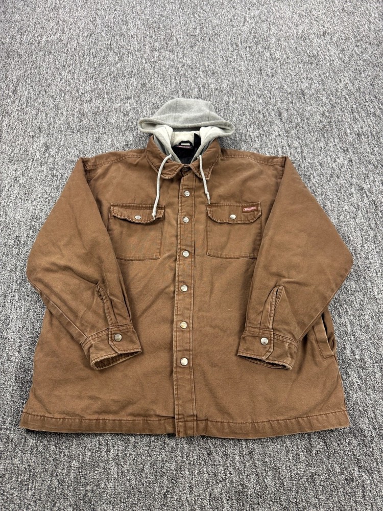 Dickies Jacket Men Large Brown Duck Canvas Quilted Lined Work Barn Chore Coat