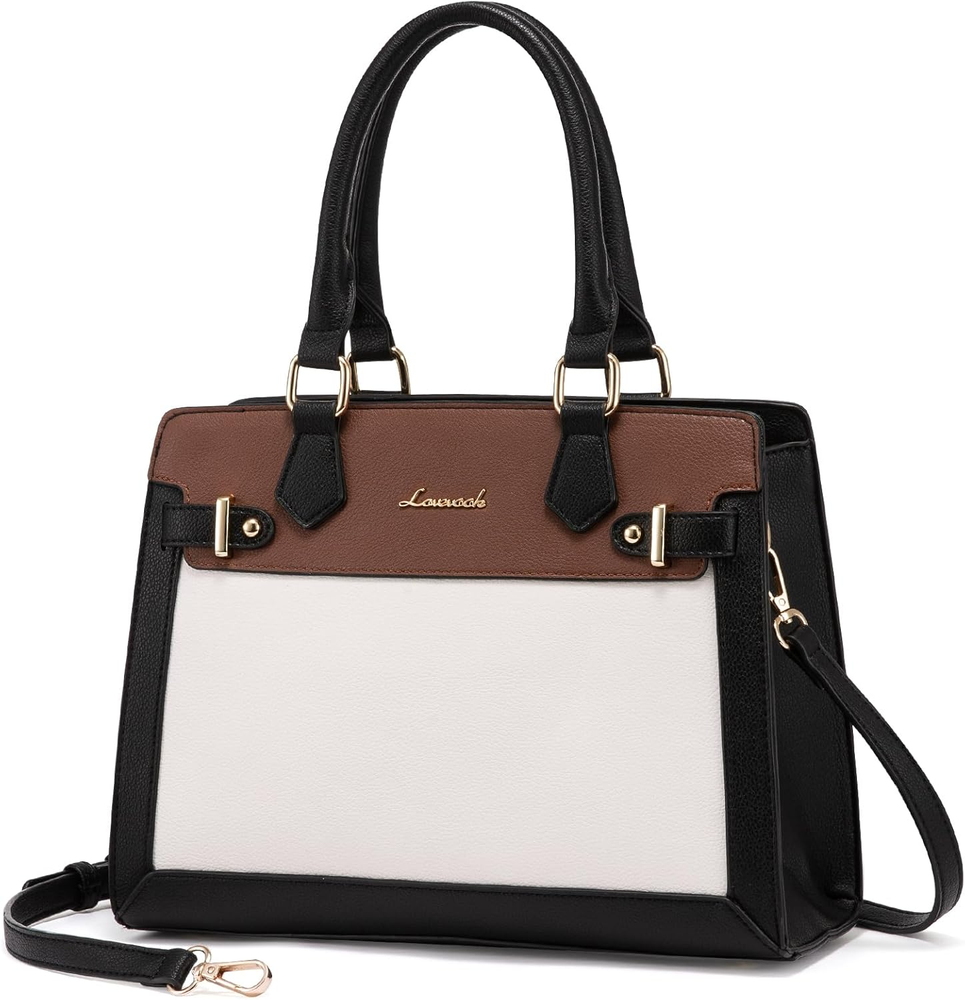 Stylish Black Tote Handbag for Women - PU Leather Satchel Shoulder Bag