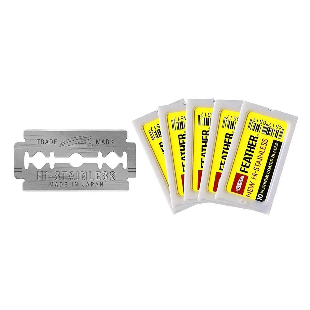 50 Platinum-Coated Stainless Steel Double Edge Safety Razor Blades-image