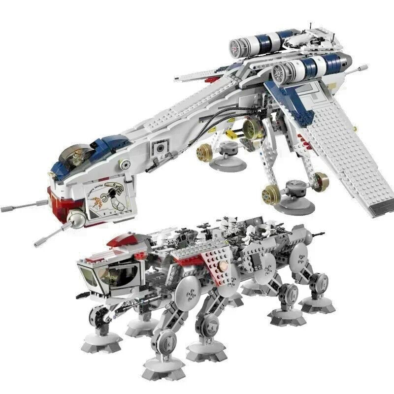 10195 Replica  Republic Dropship & AT-OT Walker Building Set -Import fee covered