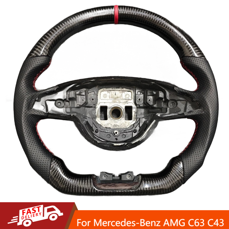 Carbon Fiber Steering Wheel For Mercedes-Benz AMG C63 C43 SLC GLC GLE GLS GLA