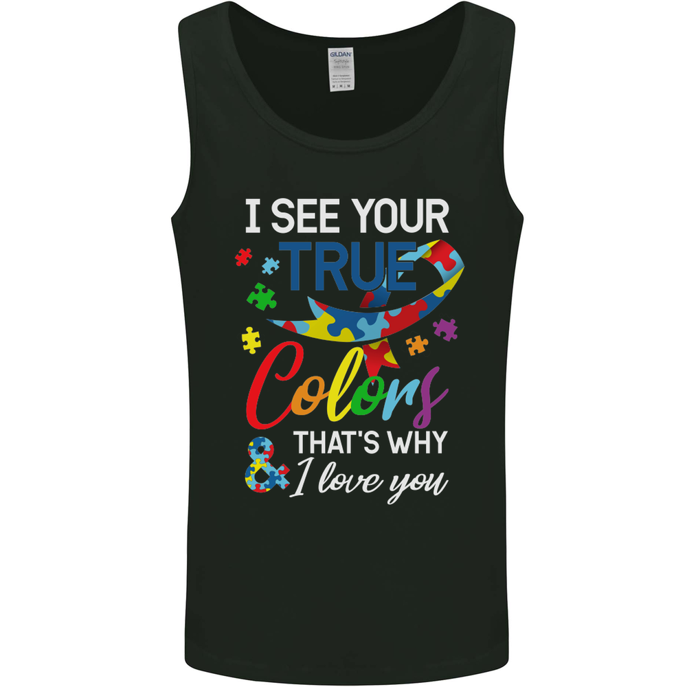 I See Your True Colours Autism Autistic Mens Vest Tank Top