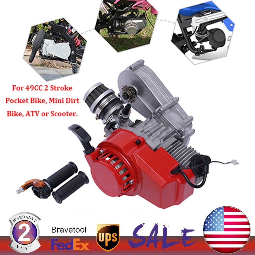 2 Stroke 49cc Bike Bicycle Motorized Petrol Gas Motor Engine Kit Mini Dirt Bike