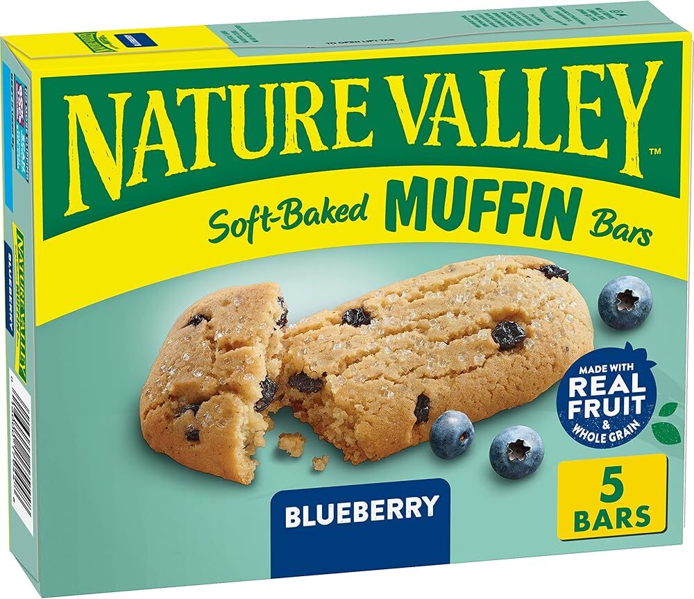Nature Valley Soft-Baked Muffin Bars, Blueberry, Snack Bars, 5 Bars, 6.2 OZ