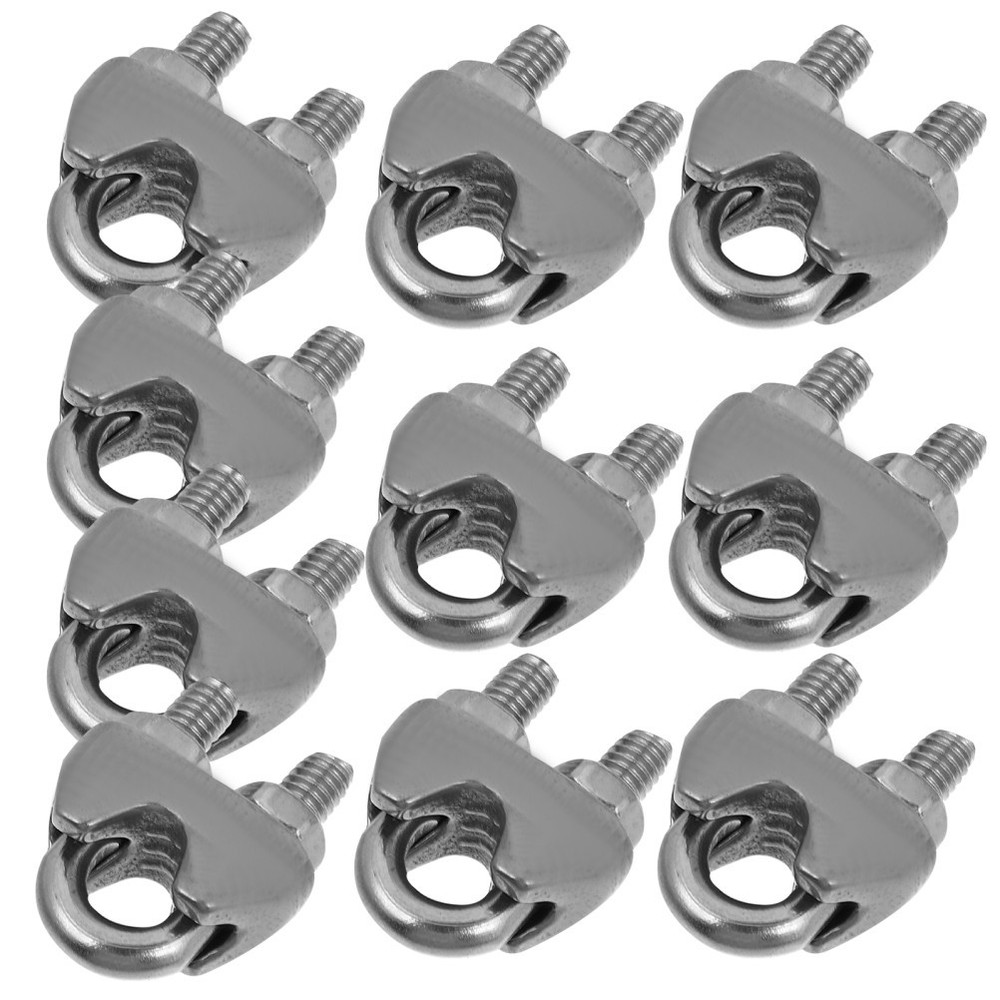 10 Pcs Stainless Steel Wire Rope Clips Cable Fastening Clamps Rigging