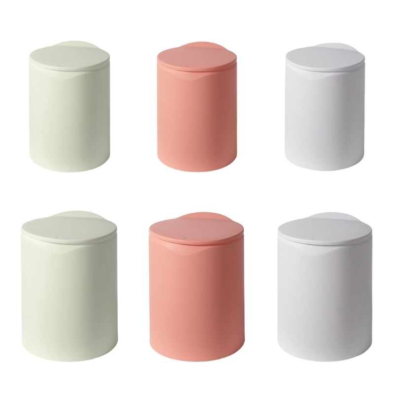 Hand Press Trash Can With Lid Cover Garbage Bin Double Layer Detachable