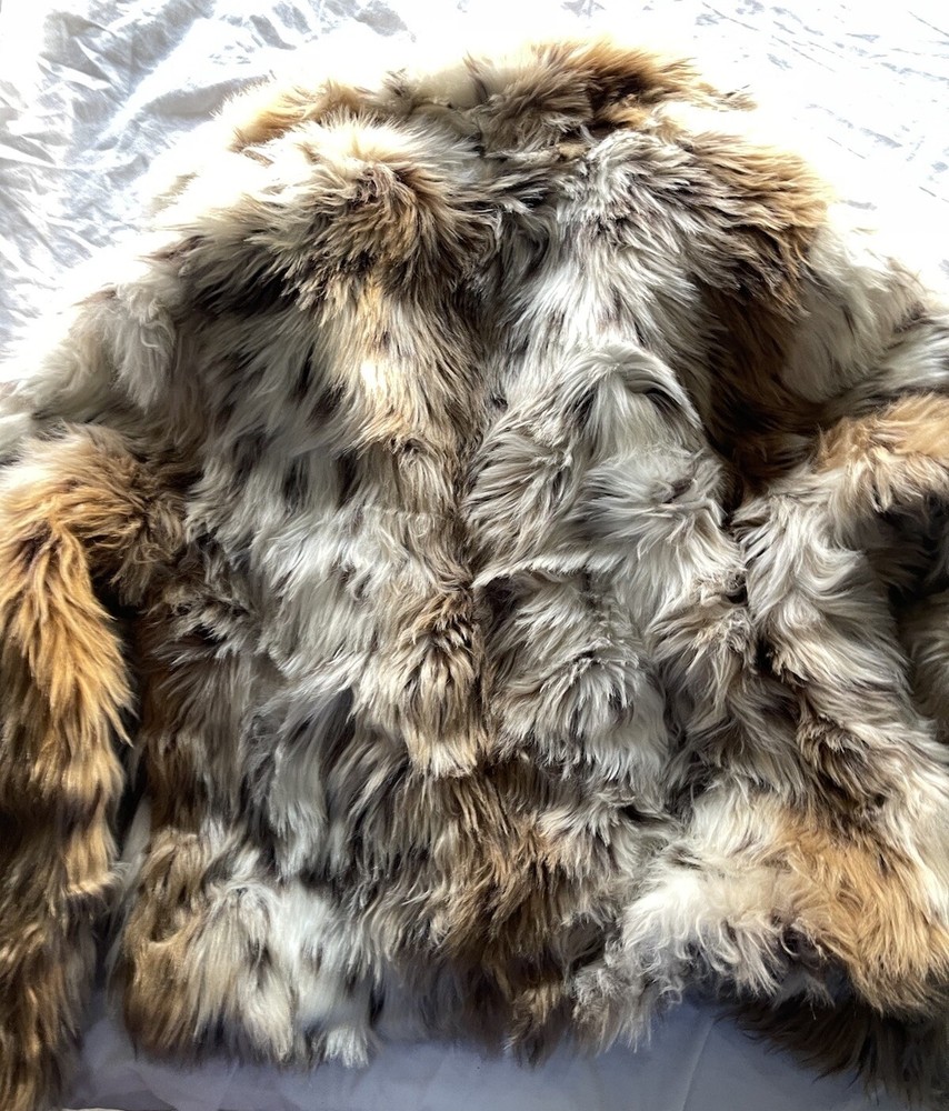 Vintage Dollhouse Outwear Women's Faux Fur Puffy Coat Jacket Sz L Western 98790