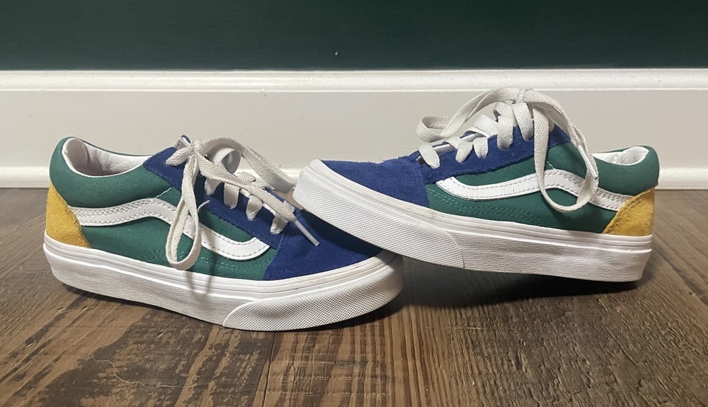 Vans Yacht Club Off The Wall Suede BlueGreen YellowRed Shoes US Kids 1.5 Unisex