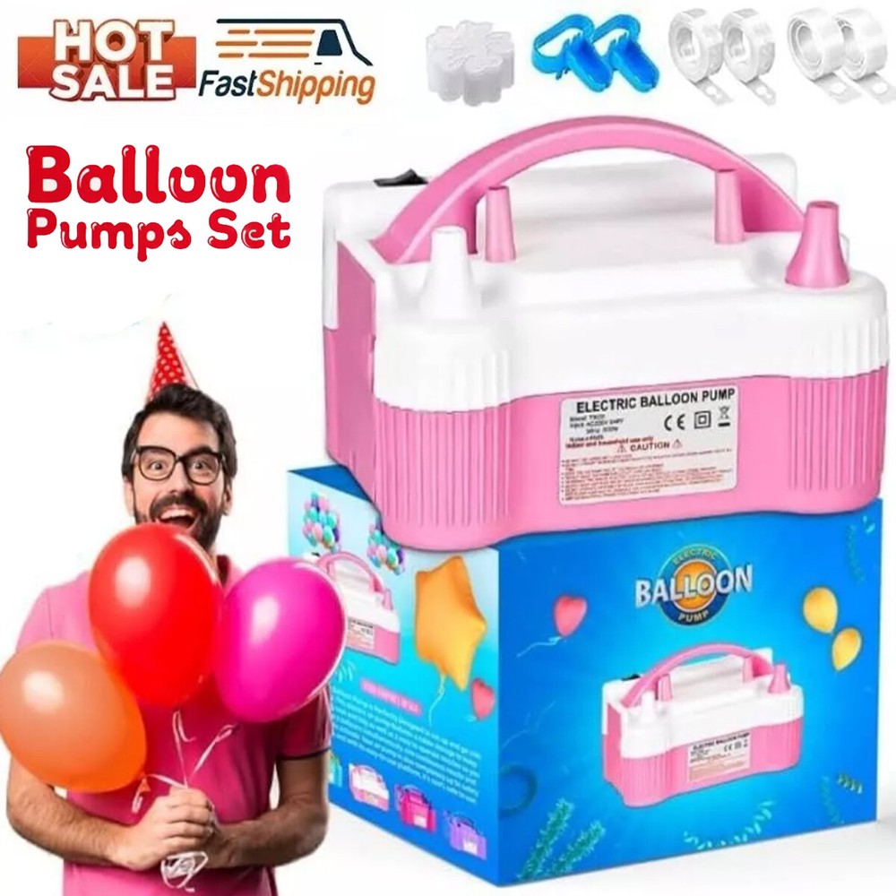 Electric Balloon Inflator Air Pump Massive Balloons Blower Dual Nozzle US PLUG