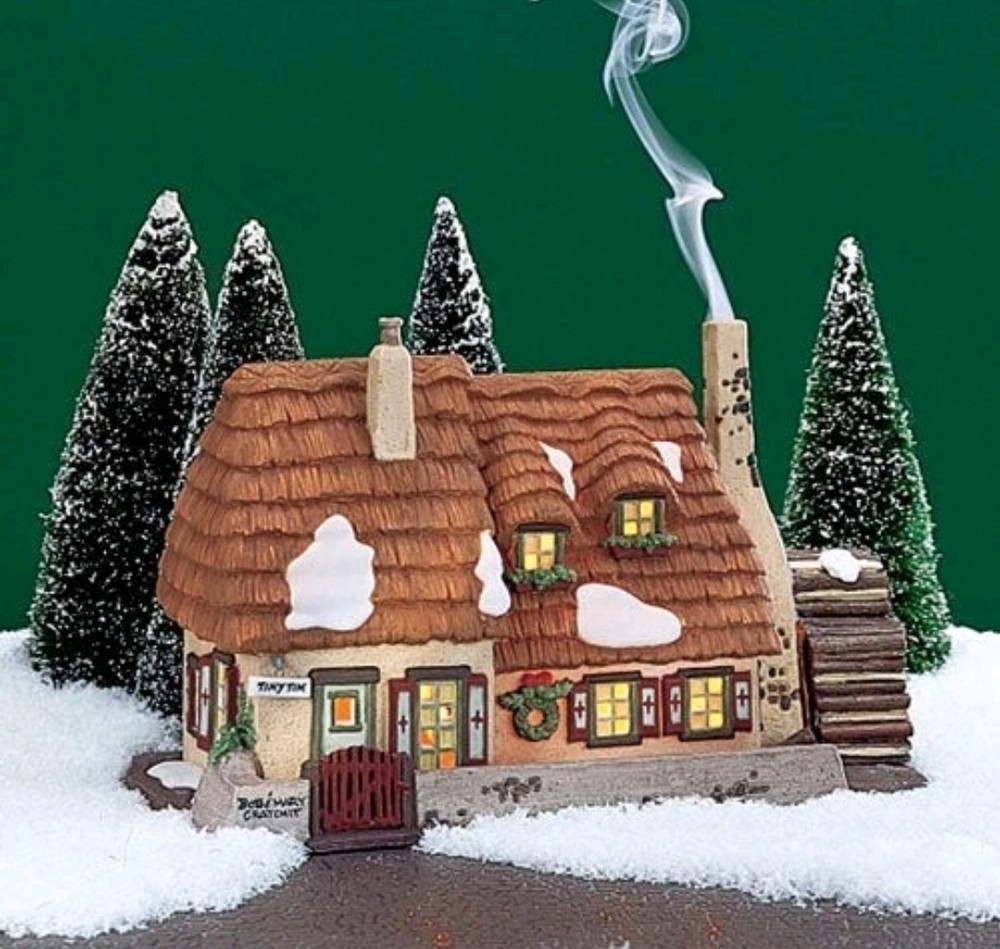 Dept 56 Dickens Vill THE CHRISTMAS CAROL COTTAGE 58339 RETIRED Smoking Chimney