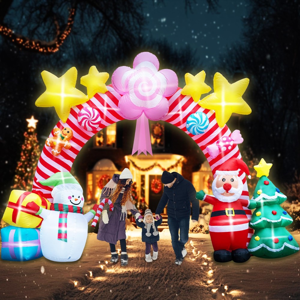13 FT 2024 New Christmas Archway Inflatable Outdoor Decoration Large Candy Ar