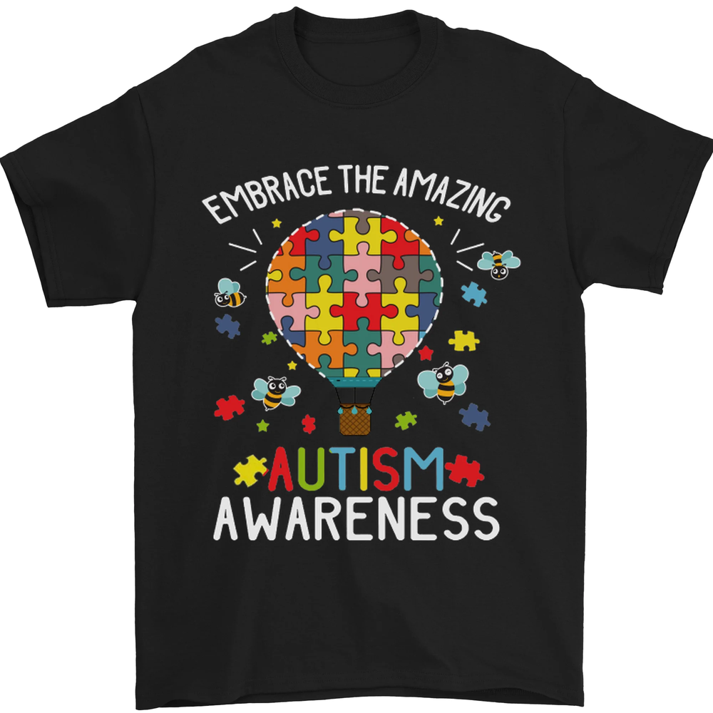Embrace the Amazing Autism Autistic ASD Mens T-Shirt 100% Cotton