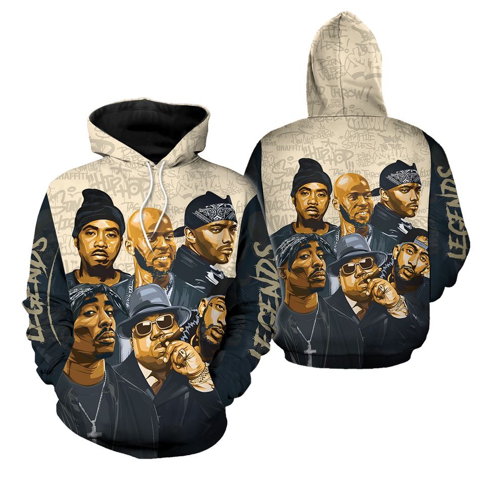 Rap Legends Rappers 3D Hoodie, Old School Hiphop Legends 3D Hoodie