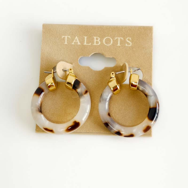 New 30mm Talbots Resin Hoop Earrings Gift Fashion Women Party Holiday Jewelry
