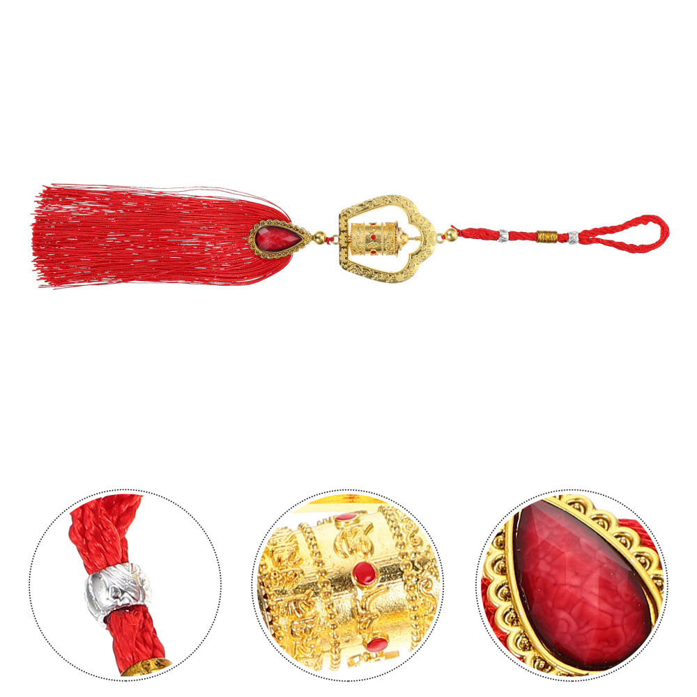 Hanging Prayer Wheel for Car Rearview Mirror Charms Statue Medal Pendant