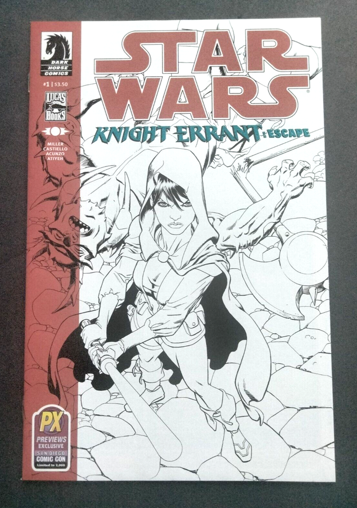 STAR WARS KNIGHT ERRANT Escape #1 SDCC 2012 Ltd Ed 2000 Sketch Variant Cover