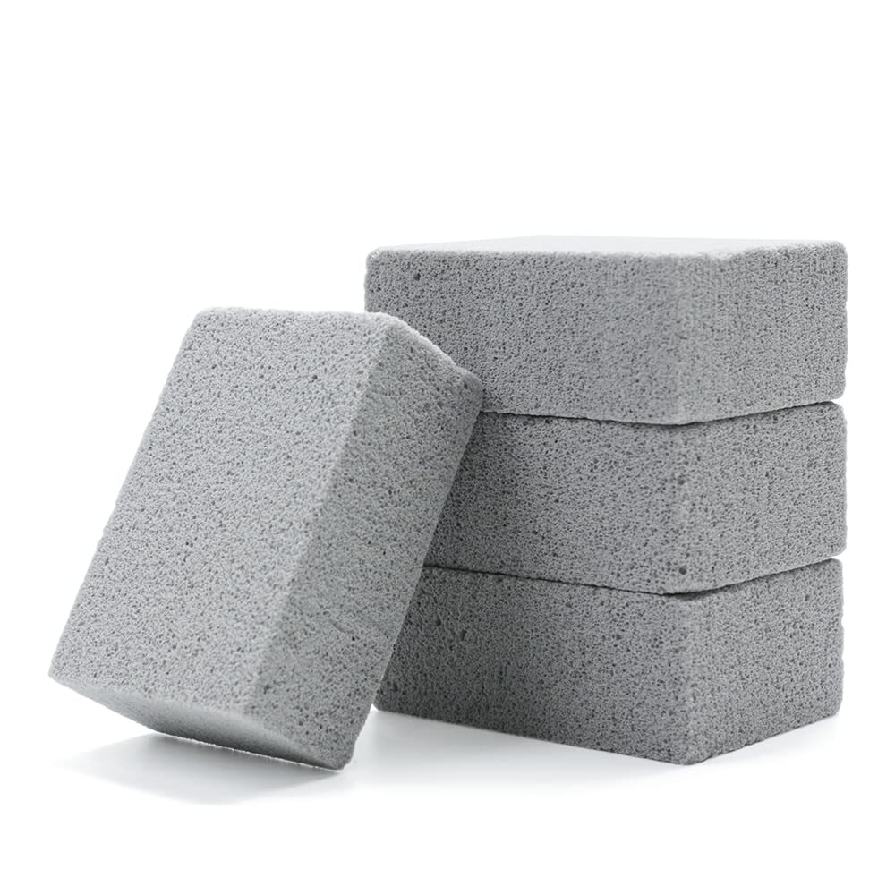4 Pack Grill Cleaning Brick Pumice Stone for Griddles and Grills