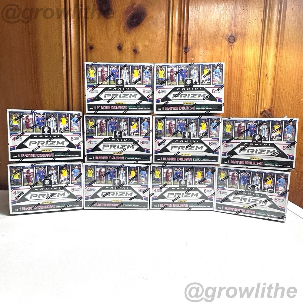 2023-24 Panini Prizm Copa America Soccer Cards Sealed Blaster Box Lot X 10