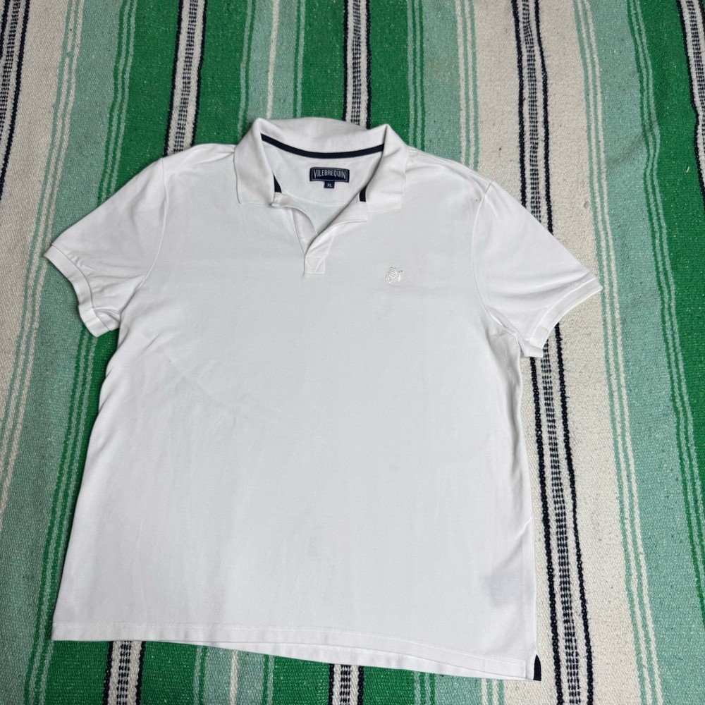 Vilebrequin White Cotton Terry Polo Shirt Mens Size Large Preppy Coastal