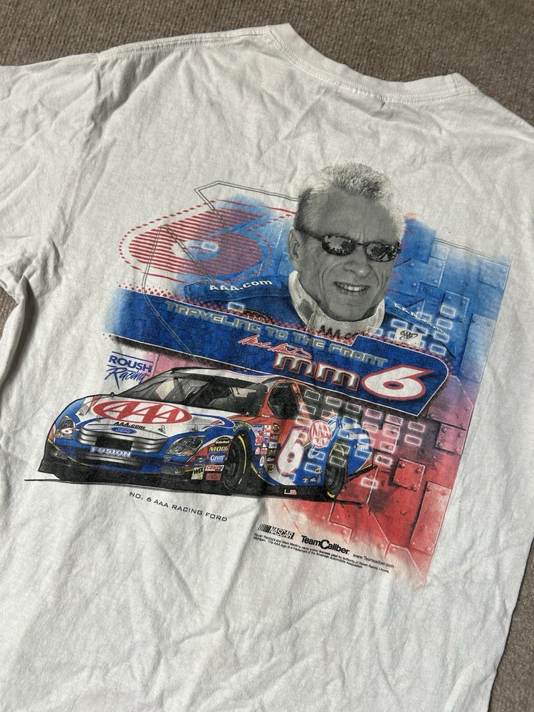 VTG Mark Martin NASCAR Racing Tee Medium Hanes Comfort Vintage Graphic Race Car
