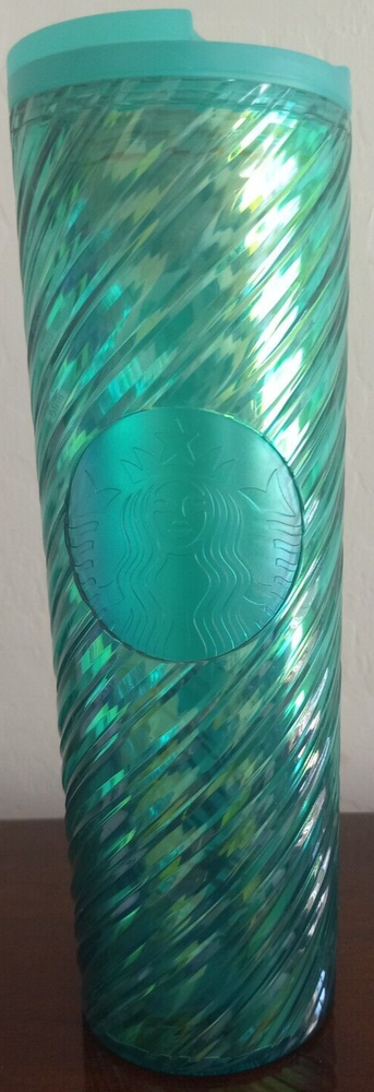Starbucks 2022 Holiday Tumbler Luminescent Emerald Green Swirl