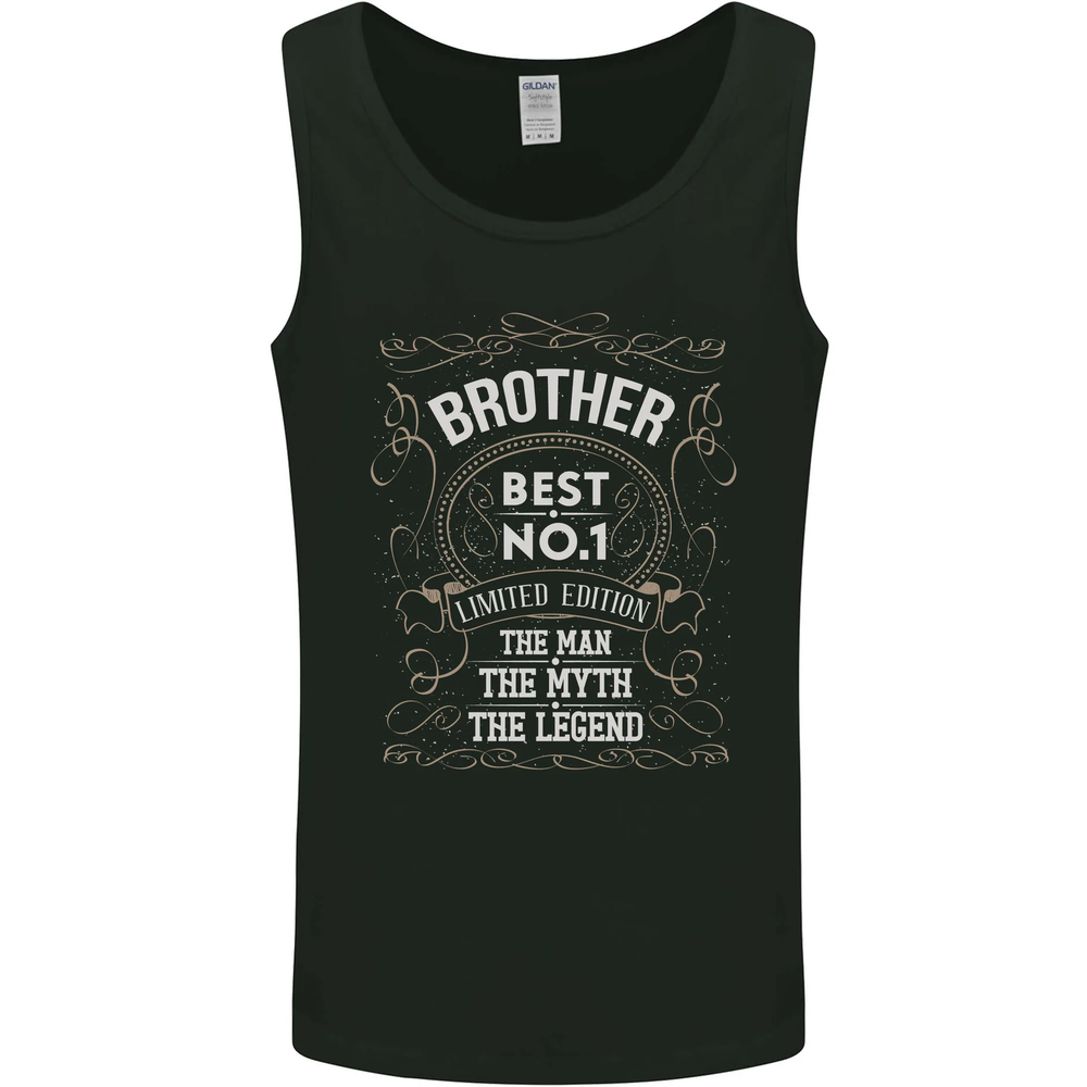 Fathers Day No 1 Brother Man Myth Legend Mens Vest Tank Top