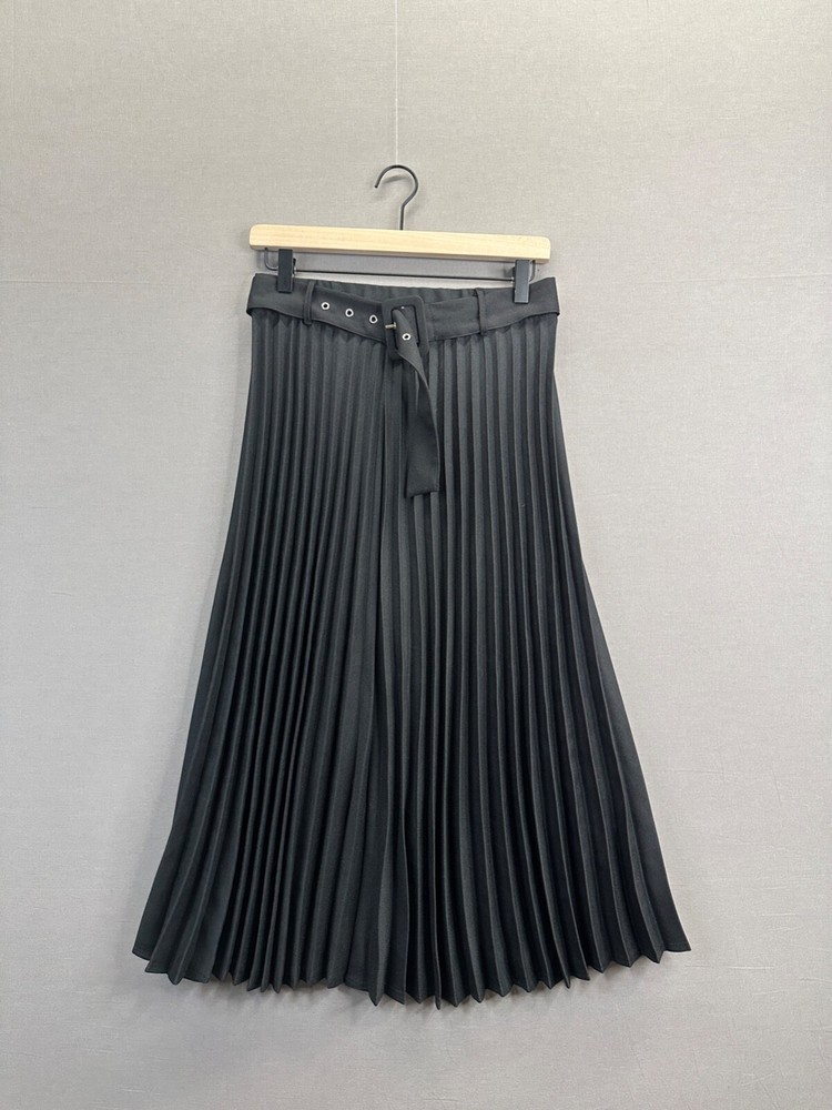 Haute Monte Womens Black Skirt Midi Belts Size Medium