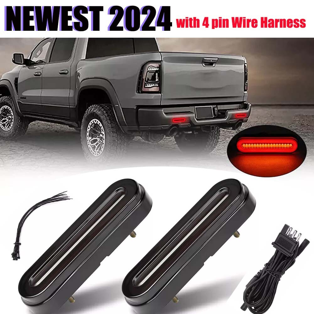 Pair LED Waterproof Tail Brake Lights RV Trailer Truck Rear Turn Signal DC12-24V