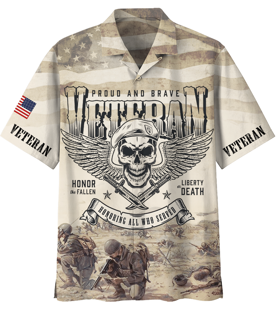 Proud And Brave Veteran Honoring All Who Served Hawaiian Shirt