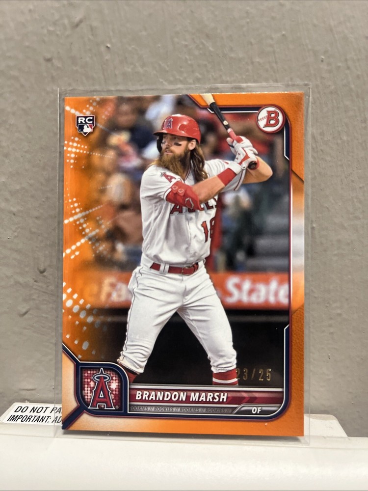 2022 Bowman Orange Border Brandon Marsh #81 RC Rookie /25