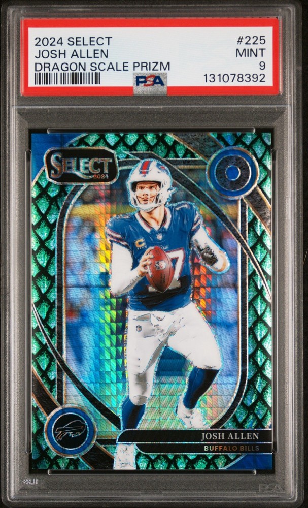 2024 Panini Select JOSH ALLEN Dragon Scale Prizm /81 #225 Club Level PSA 9 Bills