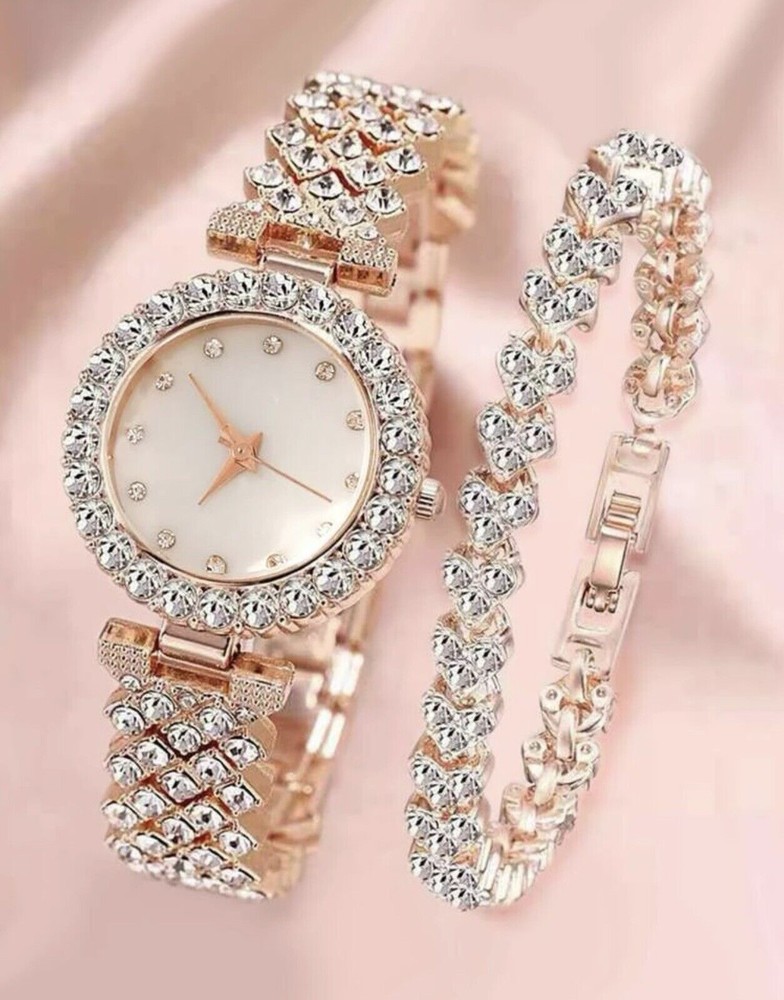 Watch and Bracelet Set Ladies Women Girls Fashion Wristwatch Gift